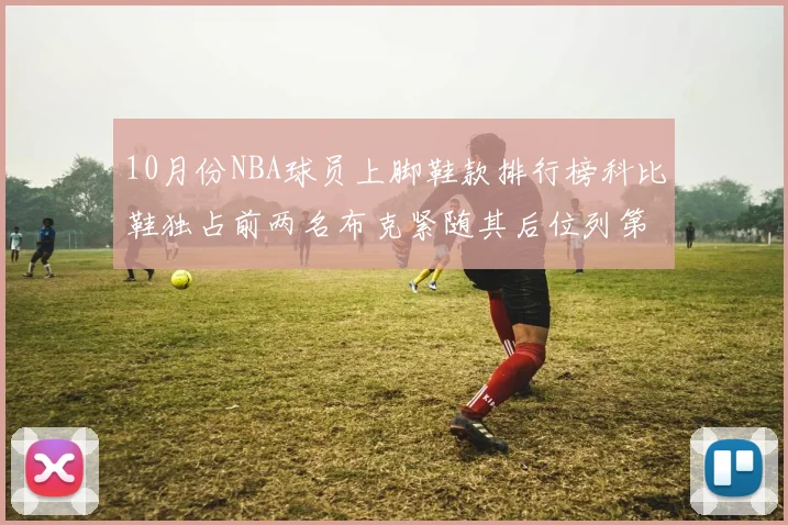 10月份NBA球员上脚鞋款排行榜科比鞋独占前两名布克紧随其后位列第四